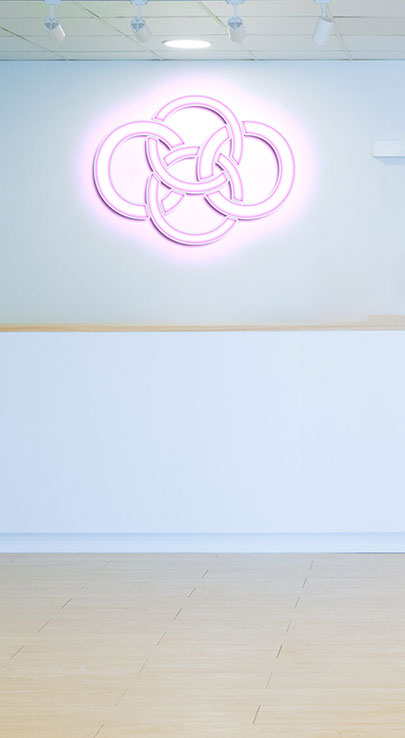 Bild vom Praxislogo vom team CO4, Braun, Schneider, Hanssen, Braun, Chirurgie und Orthopädie in Neonschrift